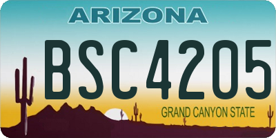 AZ license plate BSC4205