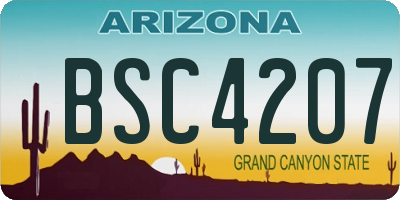 AZ license plate BSC4207