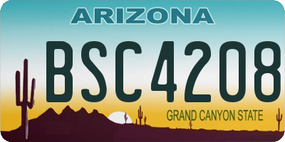 AZ license plate BSC4208