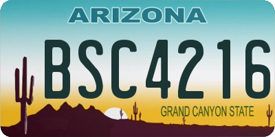 AZ license plate BSC4216