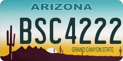 AZ license plate BSC4222