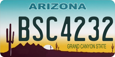 AZ license plate BSC4232