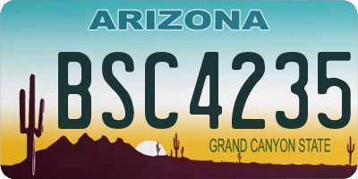 AZ license plate BSC4235