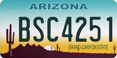 AZ license plate BSC4251