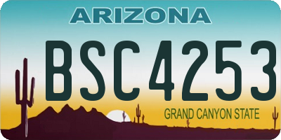 AZ license plate BSC4253