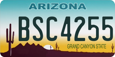 AZ license plate BSC4255