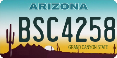 AZ license plate BSC4258