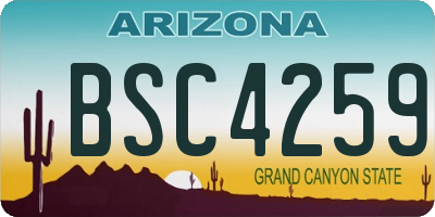 AZ license plate BSC4259