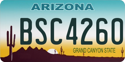 AZ license plate BSC4260