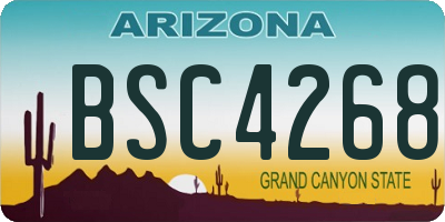 AZ license plate BSC4268