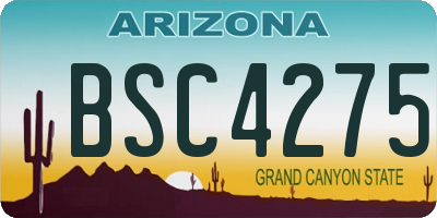 AZ license plate BSC4275