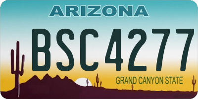 AZ license plate BSC4277