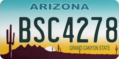 AZ license plate BSC4278