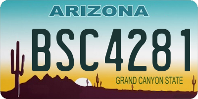 AZ license plate BSC4281