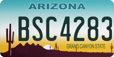 AZ license plate BSC4283