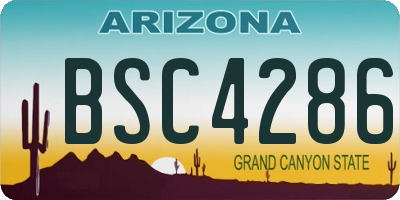 AZ license plate BSC4286