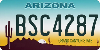 AZ license plate BSC4287
