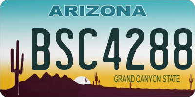 AZ license plate BSC4288