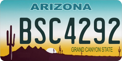 AZ license plate BSC4292