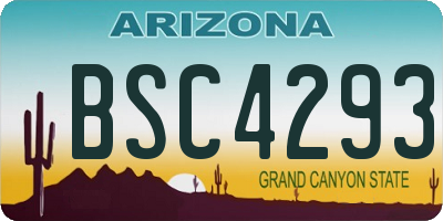 AZ license plate BSC4293