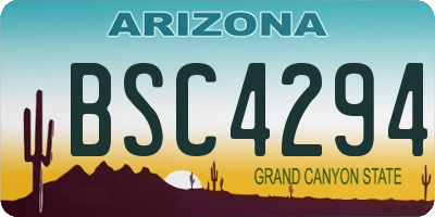 AZ license plate BSC4294