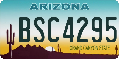 AZ license plate BSC4295