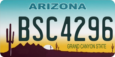 AZ license plate BSC4296