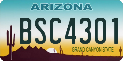 AZ license plate BSC4301