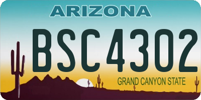 AZ license plate BSC4302