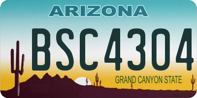 AZ license plate BSC4304