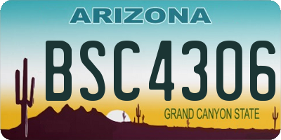 AZ license plate BSC4306