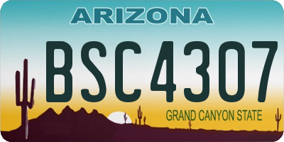 AZ license plate BSC4307