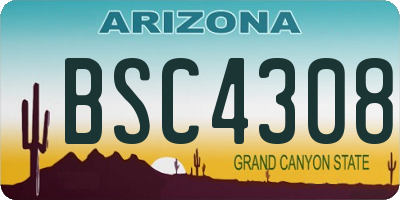 AZ license plate BSC4308