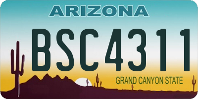 AZ license plate BSC4311