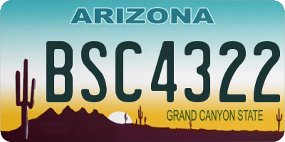 AZ license plate BSC4322