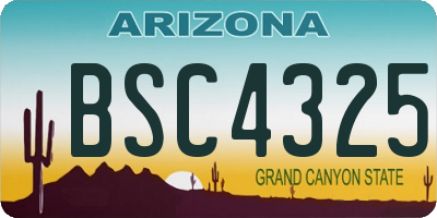 AZ license plate BSC4325