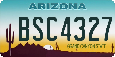 AZ license plate BSC4327