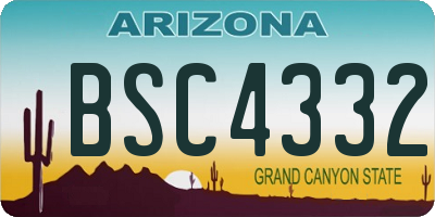 AZ license plate BSC4332