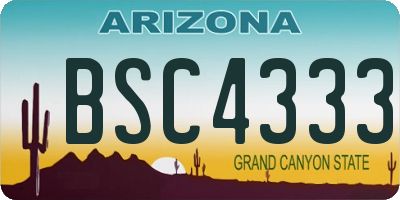 AZ license plate BSC4333