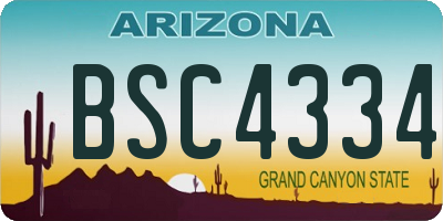 AZ license plate BSC4334