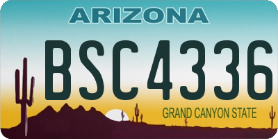 AZ license plate BSC4336