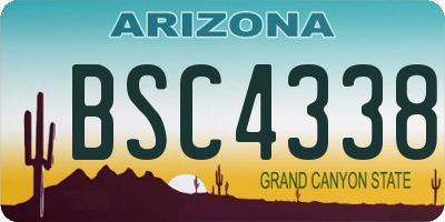 AZ license plate BSC4338