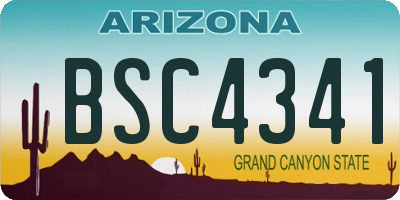 AZ license plate BSC4341