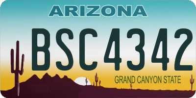 AZ license plate BSC4342