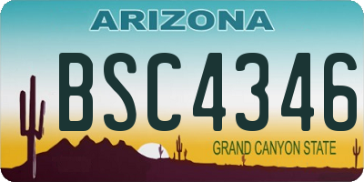 AZ license plate BSC4346