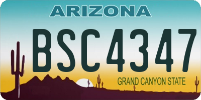 AZ license plate BSC4347