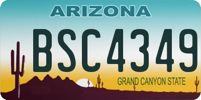 AZ license plate BSC4349