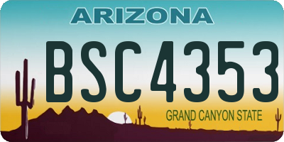 AZ license plate BSC4353