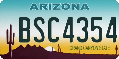 AZ license plate BSC4354