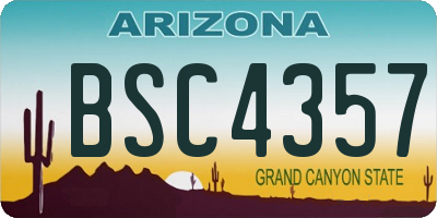 AZ license plate BSC4357